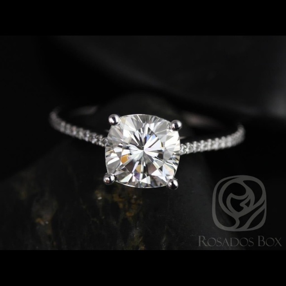 Jewelry - 14kt White Gold Cathedral Style Eng. Ring, Size 7.